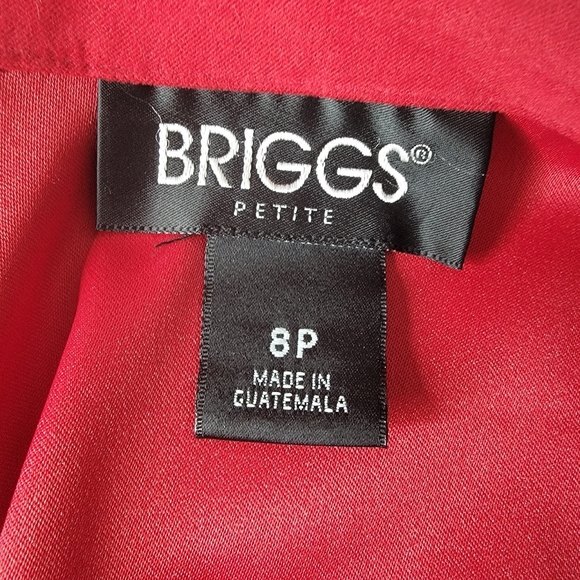 BRIGGS red light jacket blazer Size 8P petite front zippered polyester blend - Picture 6 of 10